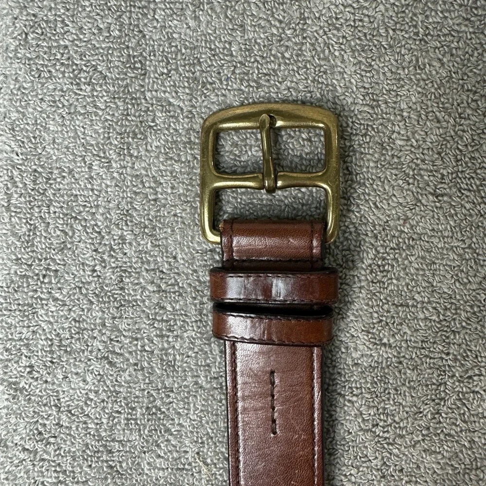 Lauren Ralph Lauren Brown Genuine Leather Belt Brass Buckle 9101441-210
